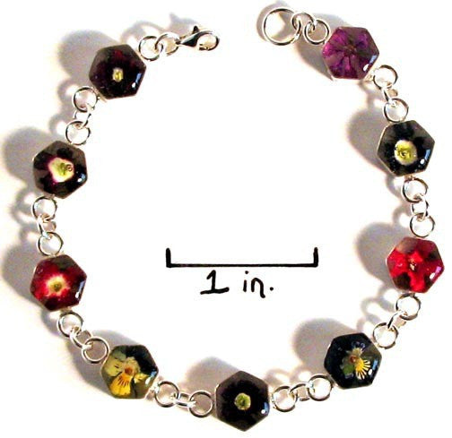 Real Flower Sterling Silver Bracelet - Lola - Natural Artist