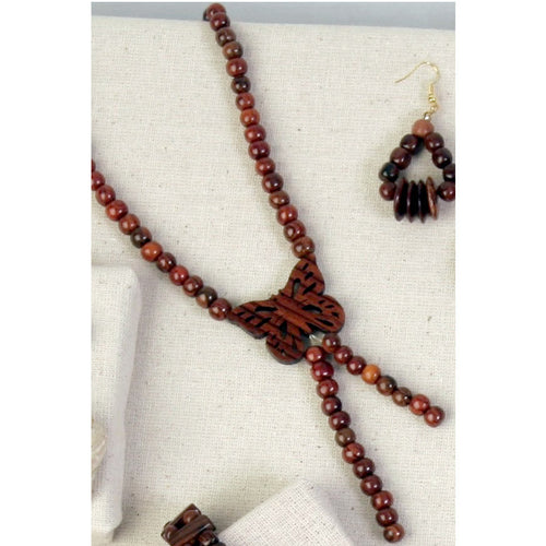 Butterfly Rosewood Necklace - Natural Artist