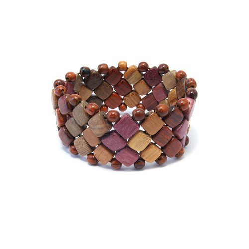 Large Wood Bracelet - Abira - Natural Artist