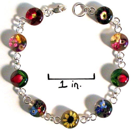 Real Flower Sterling Silver Bracelet - Kasondra - Natural Artist