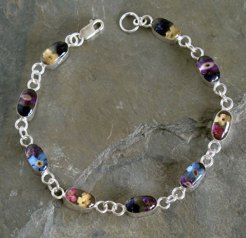 Real Flower Sterling Silver Bracelet - Laura - Natural Artist