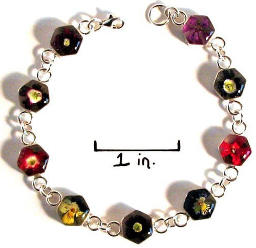 Real Flower Sterling Silver Bracelet - Lola - Natural Artist