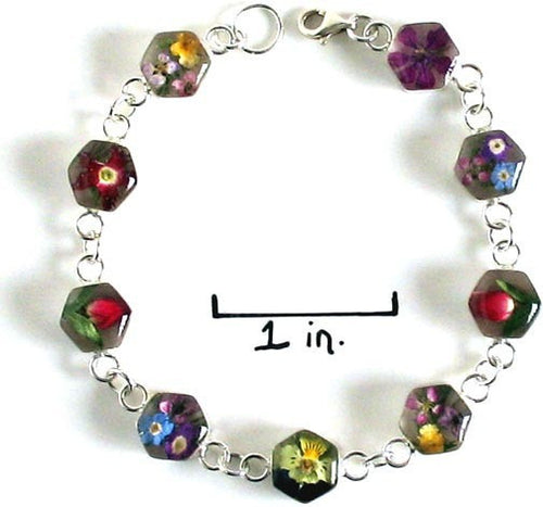 Real Flower Sterling Silver Bracelet - Mia - Natural Artist