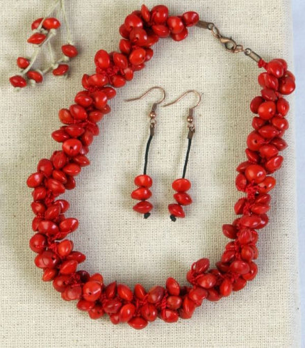 Platino Rainforest Seed Crochet Necklace - Natural Artist
