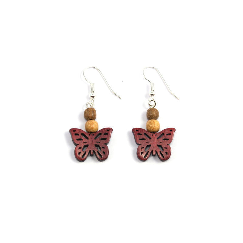 Wood Earrings - Butterfly - Natural Artist