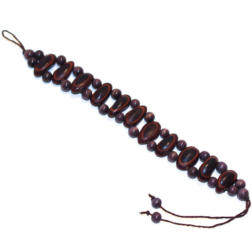 Guanacaste Rainforest Seed and Lavender Crystal Bracelet - Natural Artist